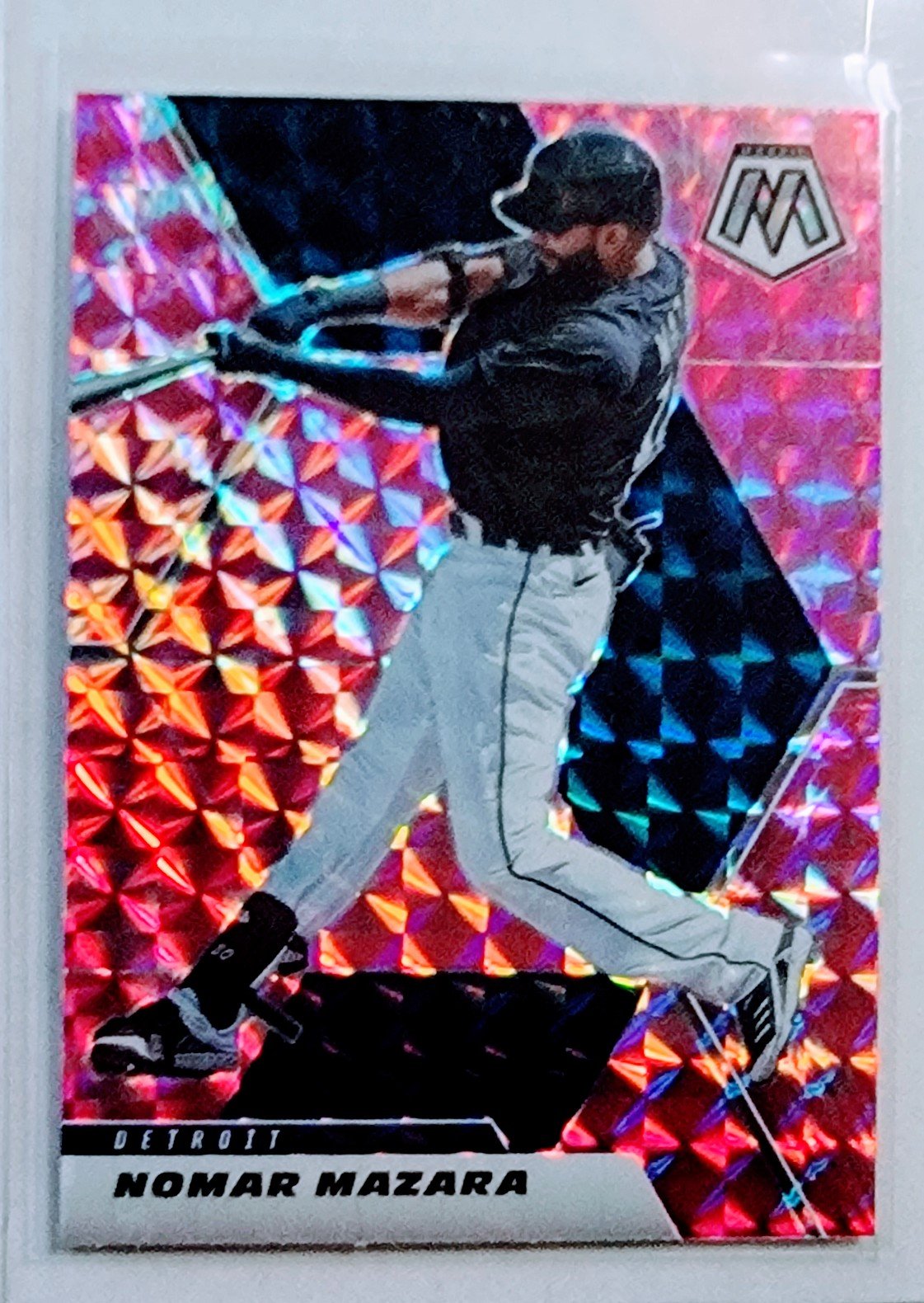 2021 Panini Mosaic Nomar Mazara Camo Refractor Baseball Card AVM1 simple Xclusive Collectibles