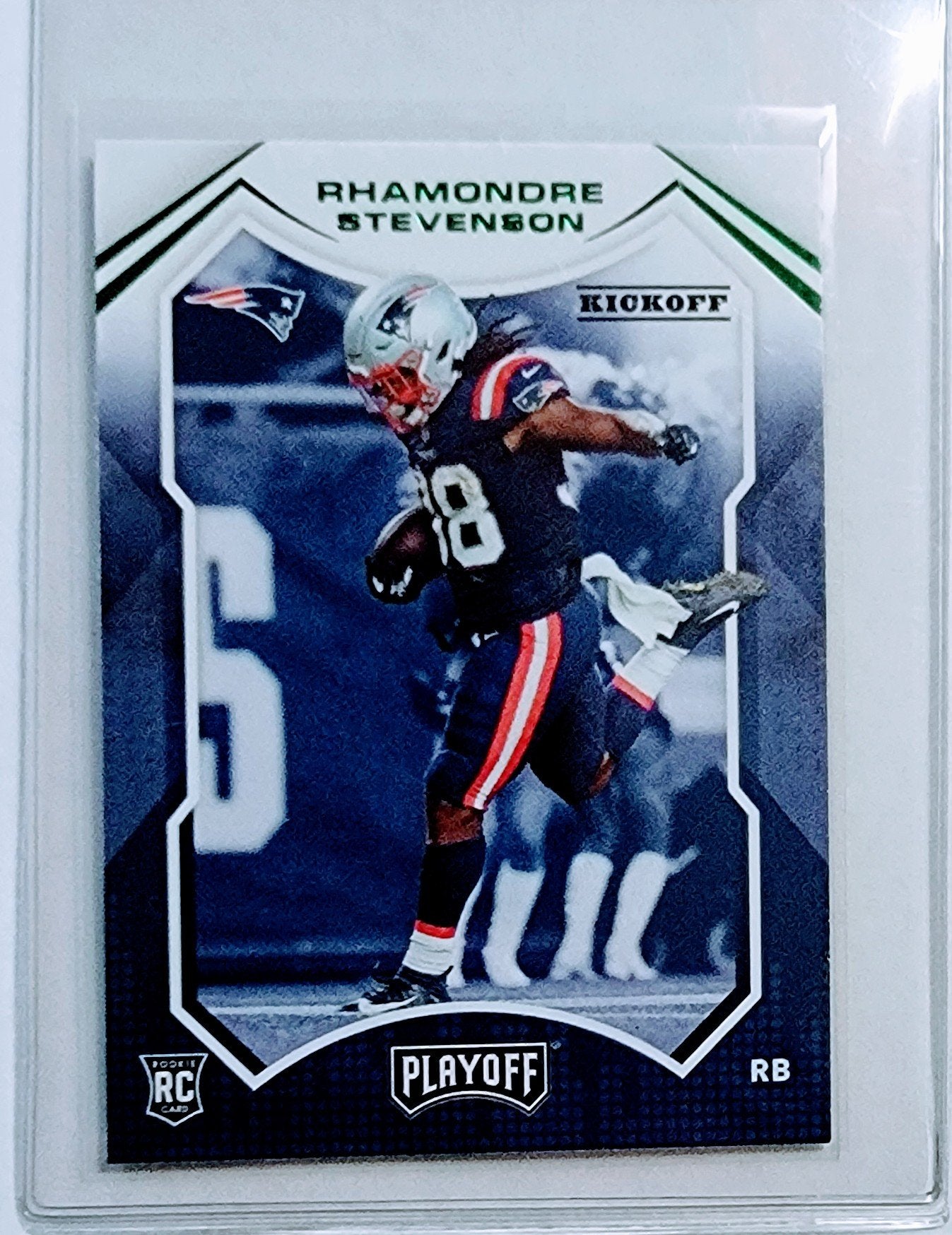 2021 Panini Playoffs Rhamondre Stevenson Kickoff Insert Rookie Football Card AVM1 simple Xclusive Collectibles