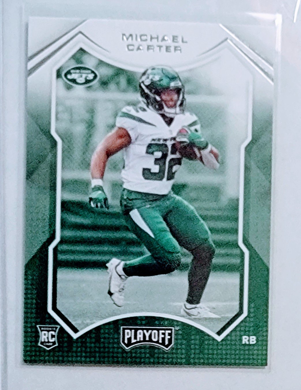 2021 Panini Playoffs Michael Carter Rookie Football Card AVM1 simple Xclusive Collectibles