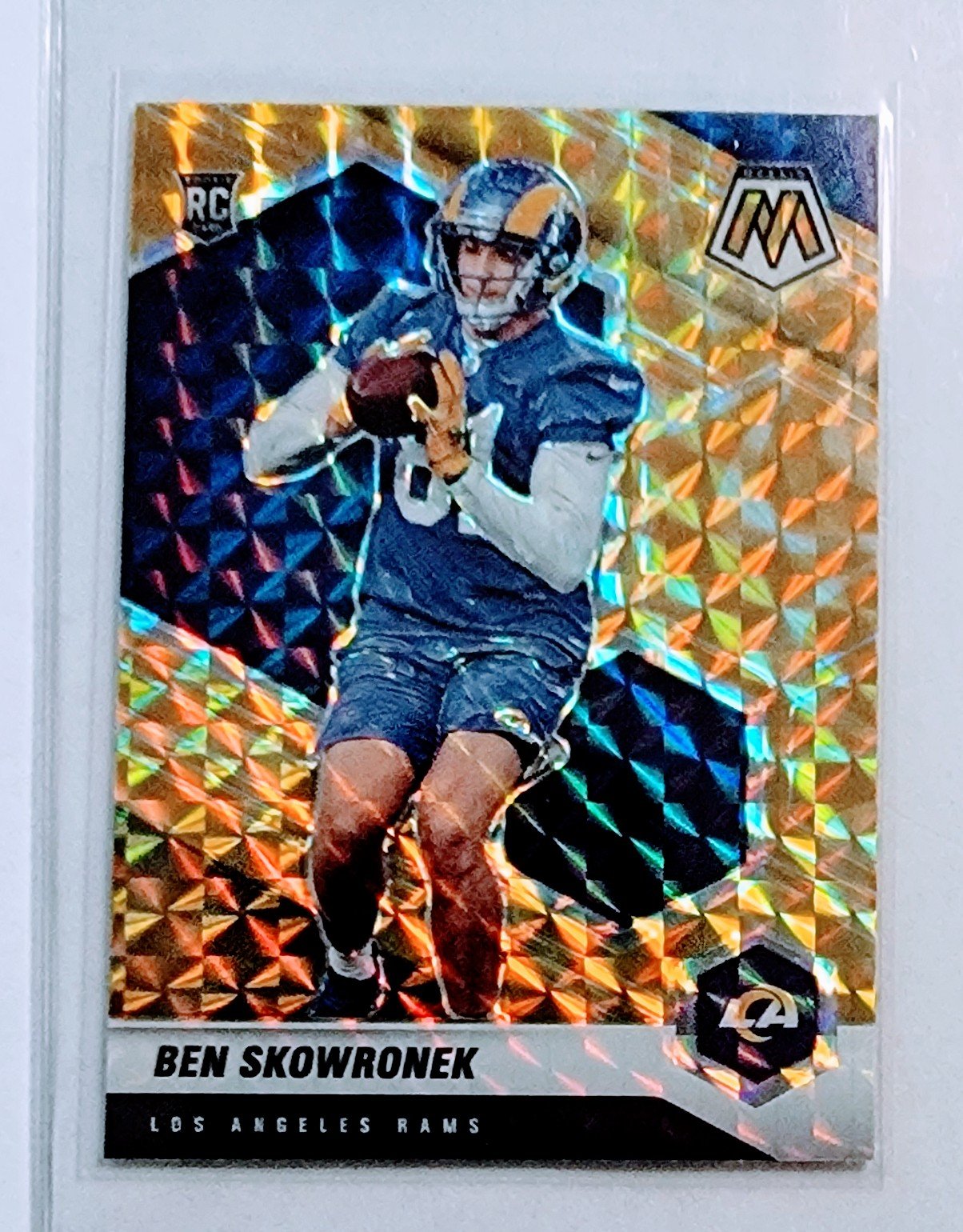 2021 Panini Mosaic Ben Skowronek Orange Rookie Refractor Football Card AVM1 simple Xclusive Collectibles