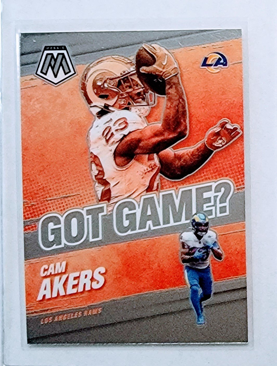 2021 Panini Mosaic Cam Akers Got Game Insert Football Card AVM1 simple Xclusive Collectibles