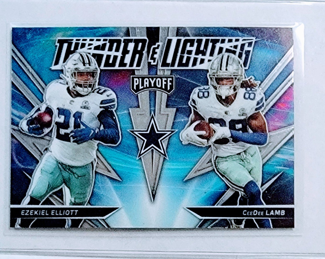 2021 Panini Ezekiel Elliot & Cee Dee Lamb Thunder & Lightning Insert Football Card AVM1 simple Xclusive Collectibles
