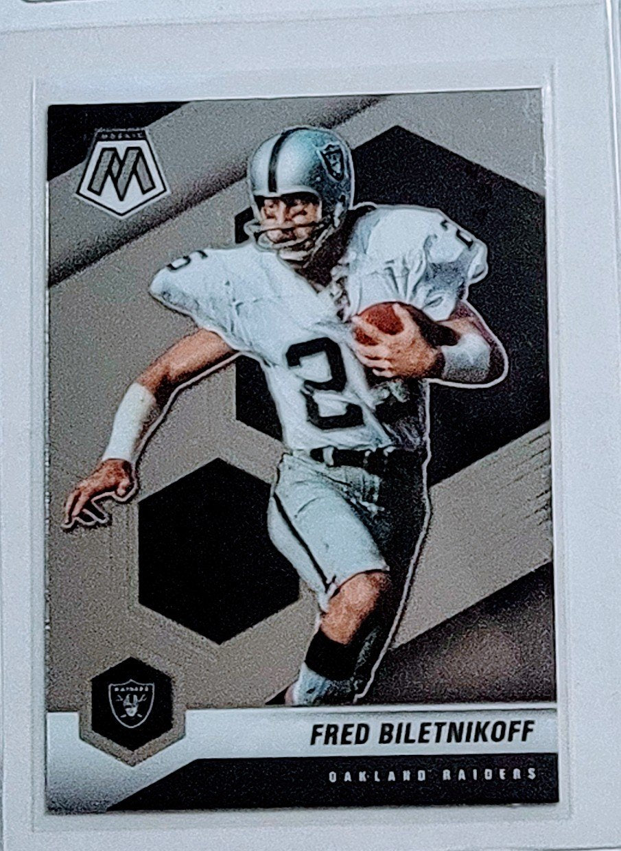 2021 Panini Mosaic Fred Beletnikoff Football Card AVM1 simple Xclusive Collectibles