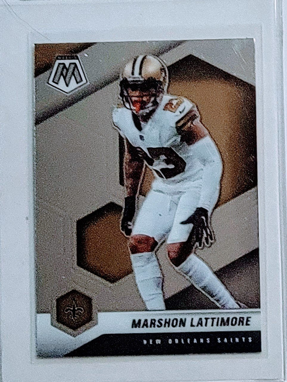 2021 Panini Mosaic Marshon Lattimore Football Card AVM1 simple Xclusive Collectibles