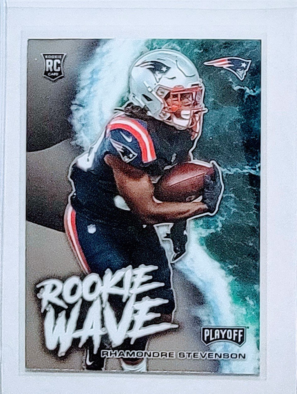 2021 Panini Rookies and Stars Rhamondre Stevenson Rookie Wave Rookie Football Card AVM1 simple Xclusive Collectibles   