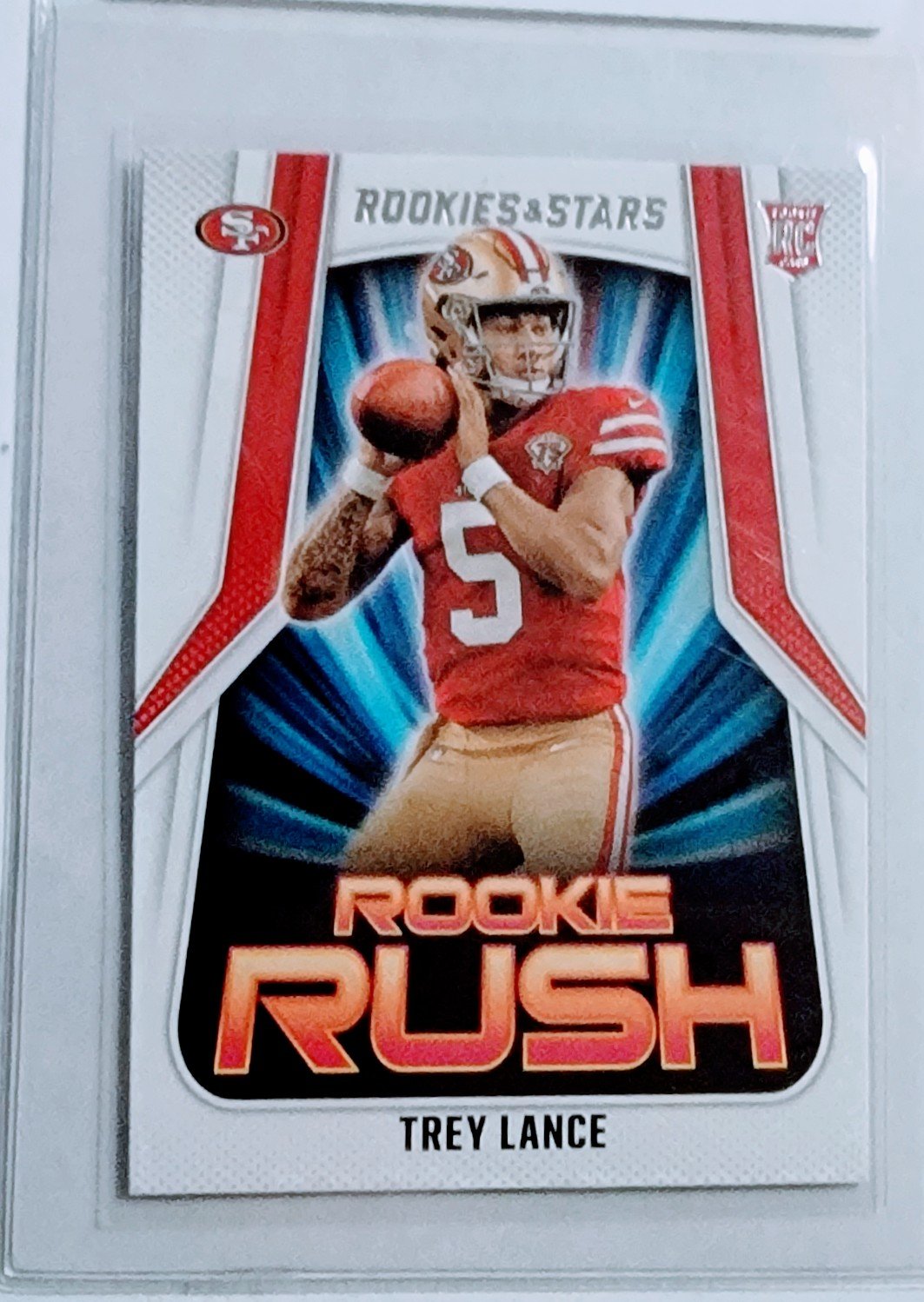 2021 Panini Rookies and Stars Trey Lance Rookie Rush Insert Rookie Football Card AVM1 simple Xclusive Collectibles