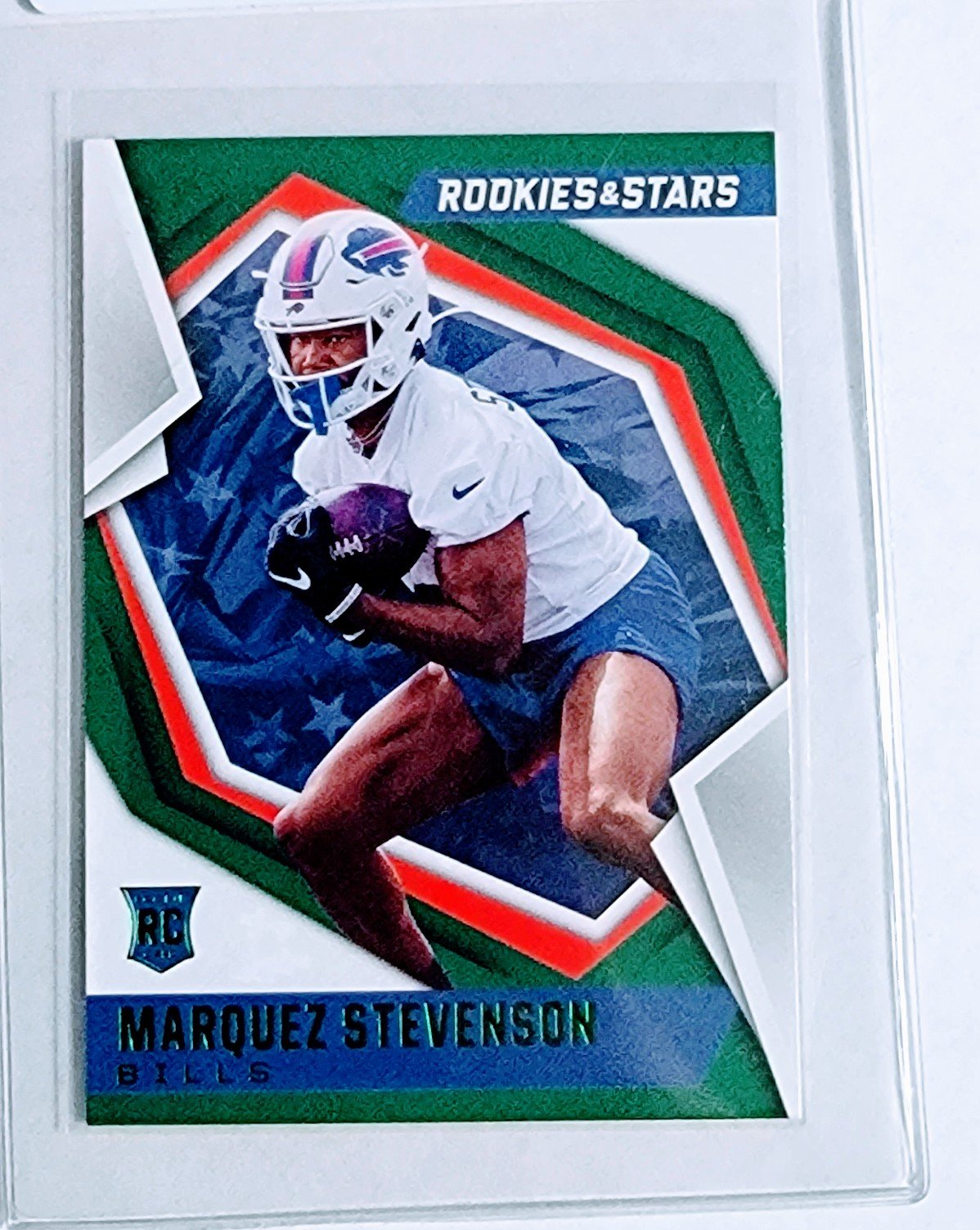 2021 Panini Rookies and Stars Marquez Stephenson Green Rookie Football Card AVM1 simple Xclusive Collectibles