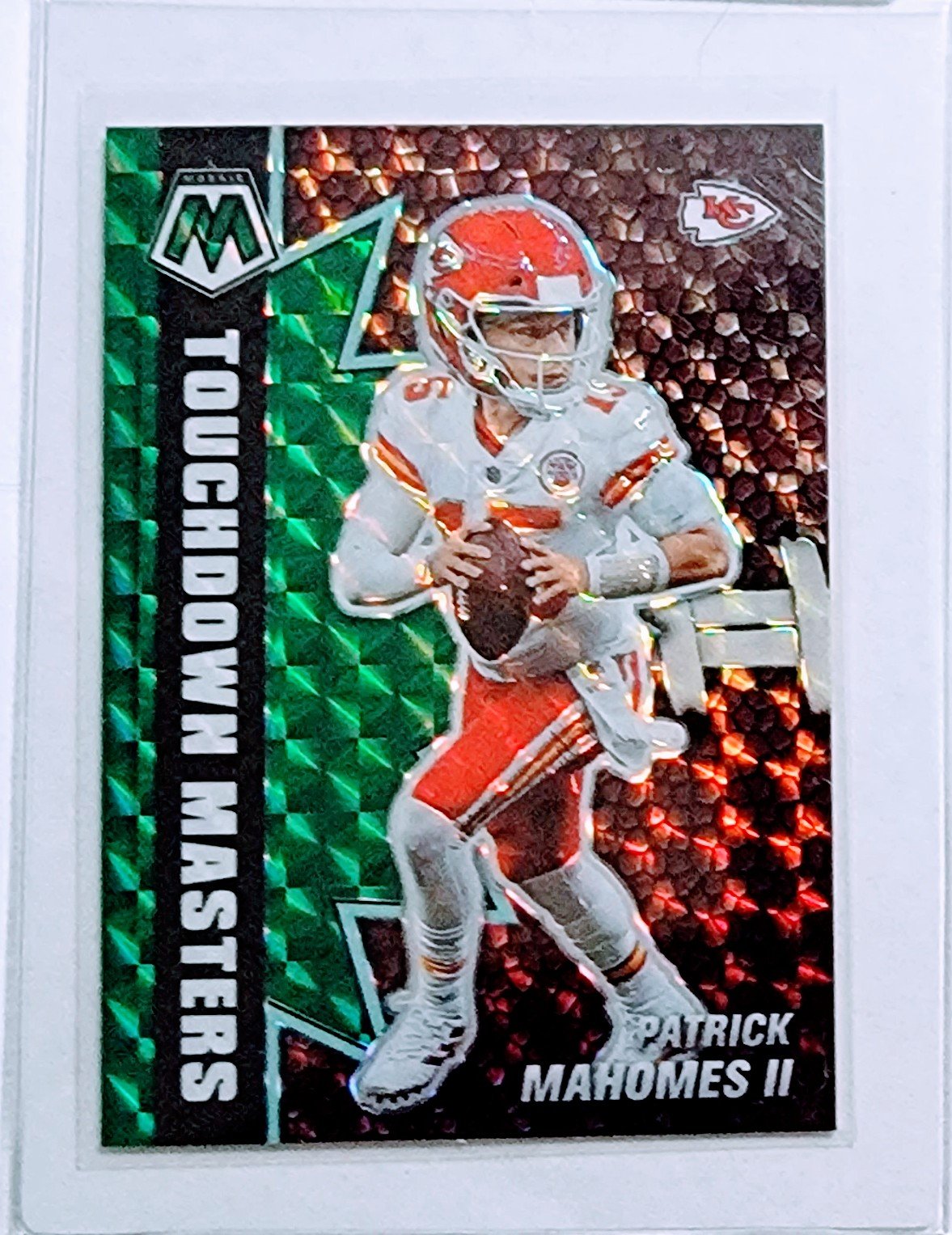 2021 Panini Mosaic Patrick Mahomes II Touchdown Masters Refractor Football Card AVM1 simple Xclusive Collectibles