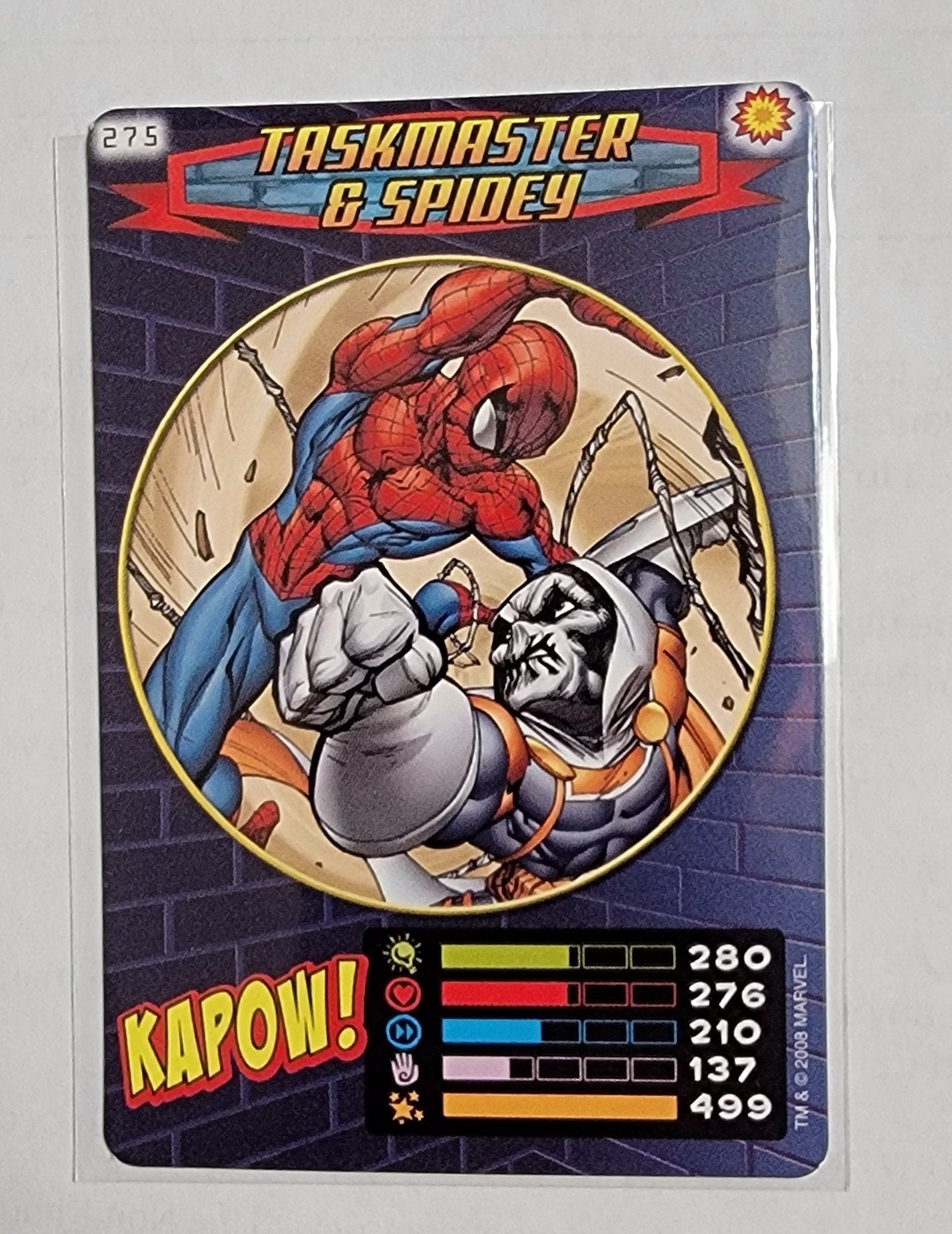 2008 Spiderman Heroes and Villains Taskmaster & Spidey #275 Marvel Booster Trading Card UPTI simple Xclusive Collectibles