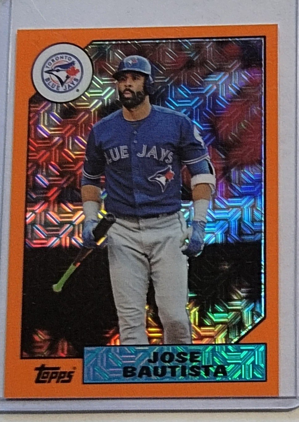 2017 Topps Jose Bautista Orange Mojo Refractor Baseball Card TPTV simple Xclusive Collectibles