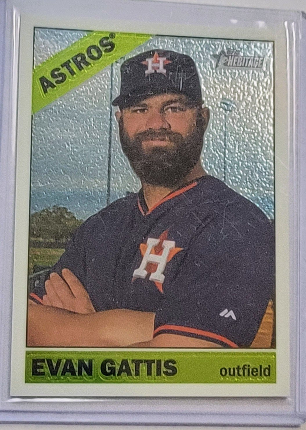 2015 Topps Heritage Evan Gattis Chrome #'d/999 Baseball Card TPTV simple Xclusive Collectibles