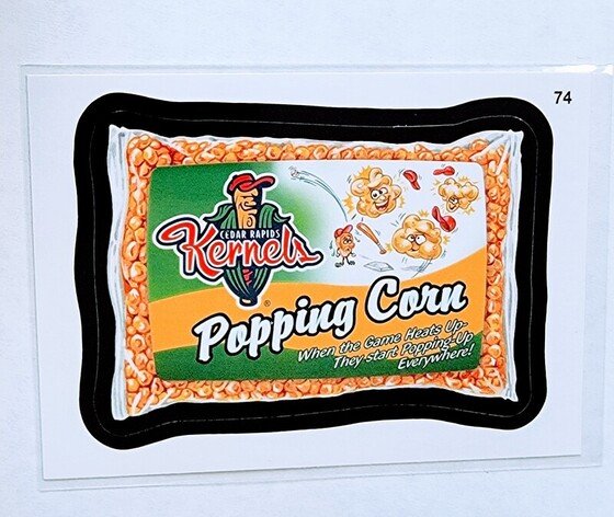 2016 Topps MLB Baseball Wacky Packages Cedar Rapids Kernals Poppin' Corn Sticker Trading Card MCSC1 simple Xclusive Collectibles