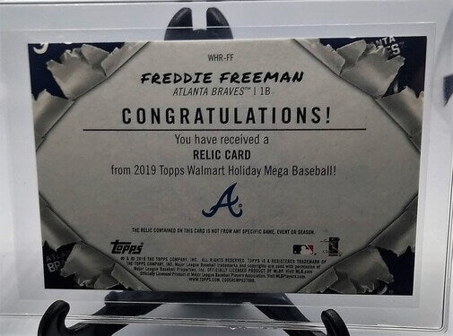 2019 Topps Holiday Freddie Freeman Relic Patch Card simple Xclusive Collectibles