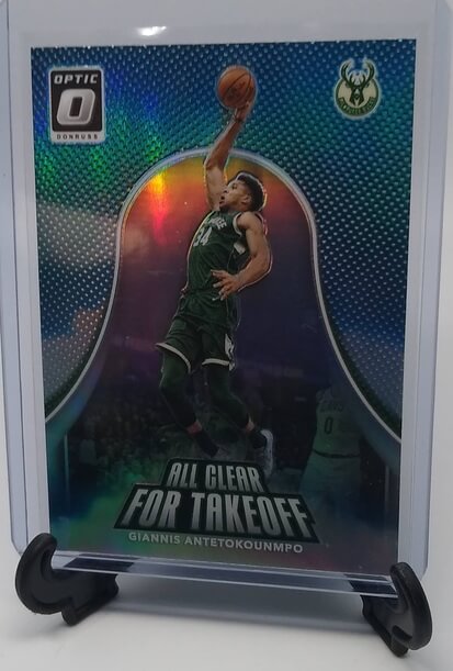 2019-20 Donruss Optic Giannis Antetokounmpo All Clear for Takeoff Basketball Card simple Xclusive Collectibles