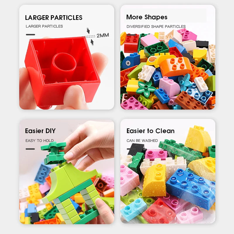 Colorful DIY Building Blocks – Big Size Bulk Bricks, Cars, Animals & Base Plates