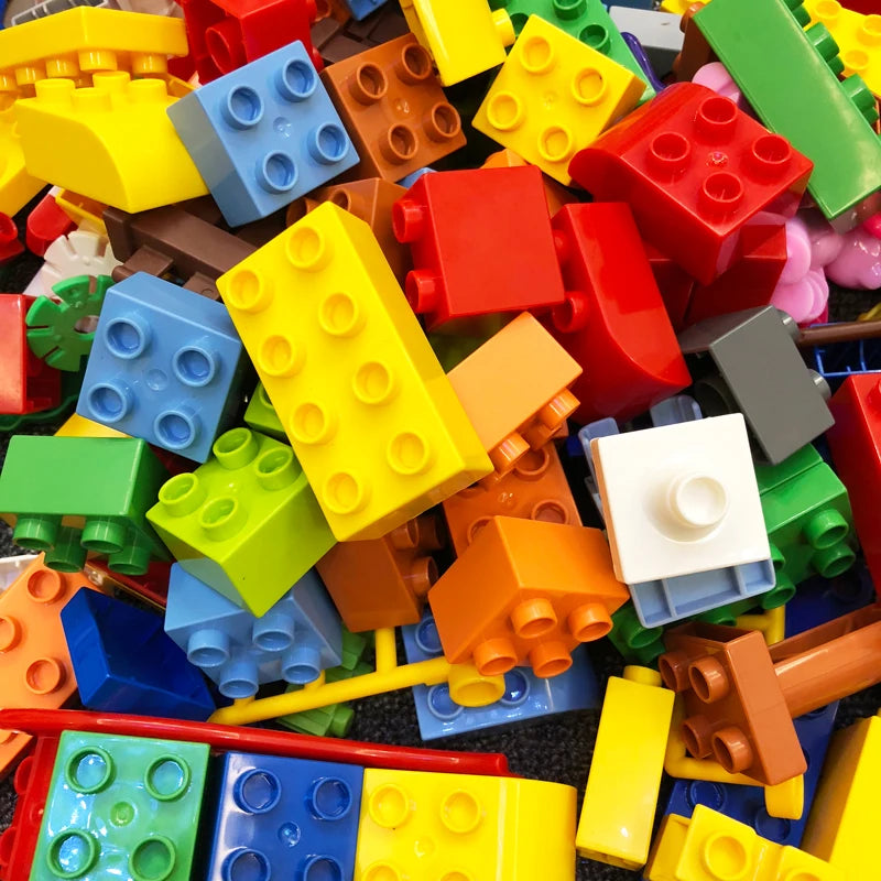 Colorful DIY Building Blocks – Big Size Bulk Bricks, Cars, Animals & Base Plates