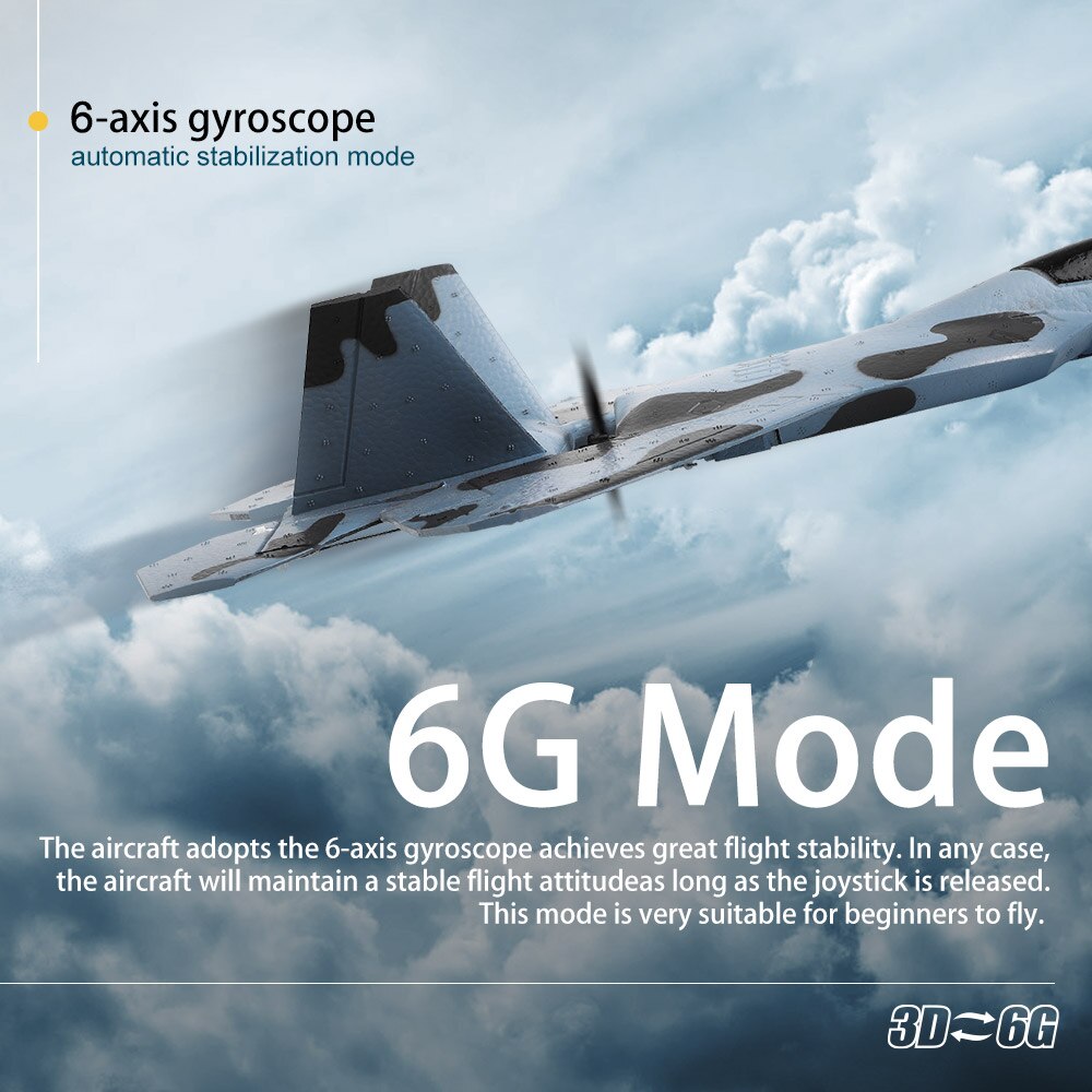WLtoys XKS F-22 Raptor RC Plane 3-Channel Remote Control Airplane Brushless Motor 3D 6G Mode Stunt RC Foam Airplane for Adults Children