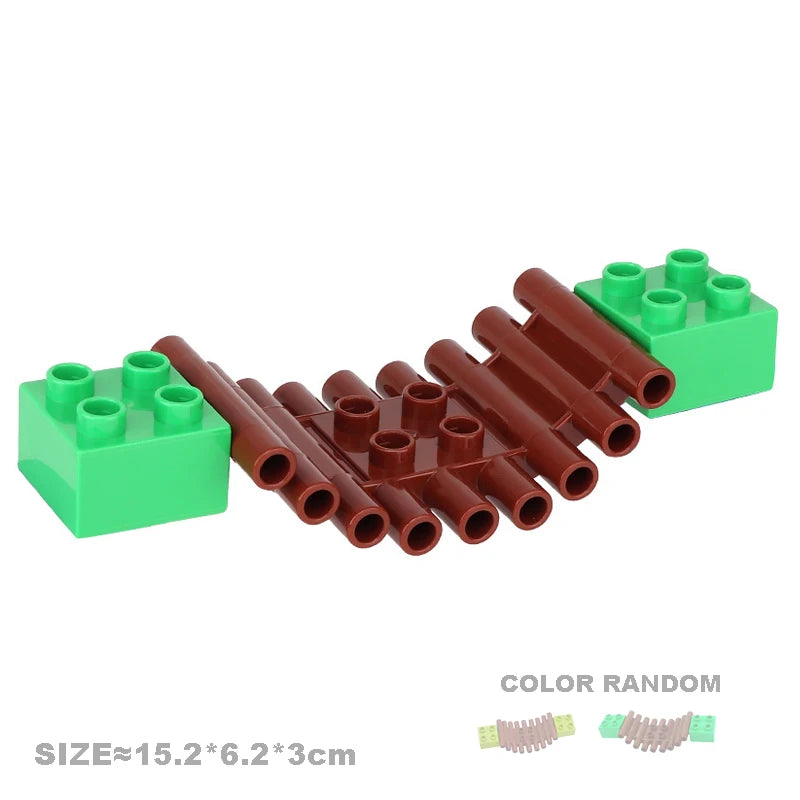 Big Particles Building Blocks House Parts Accessory Window Wall Roof Construction Assemble Duplo Brick Educational Toys For Kids