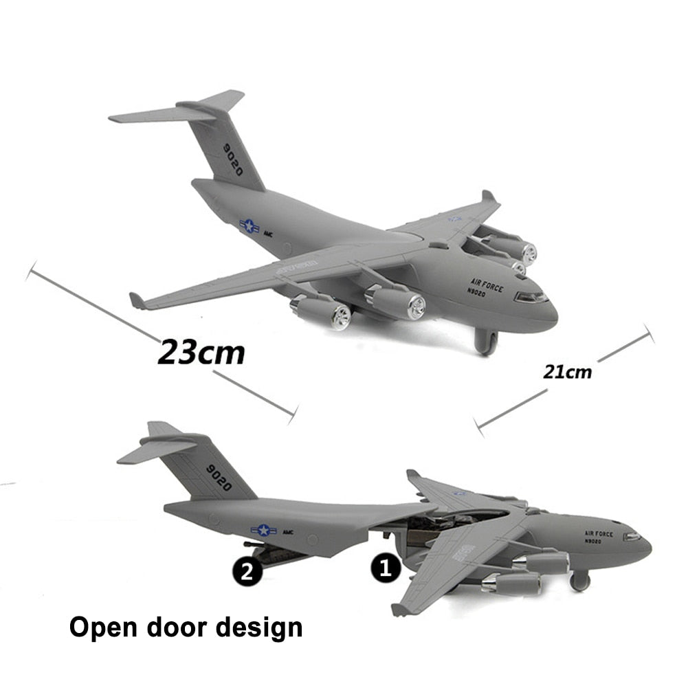1/32 Scale C17 Transport Aircraft - Diecast Metal Airplane Toy with Music & LED Features