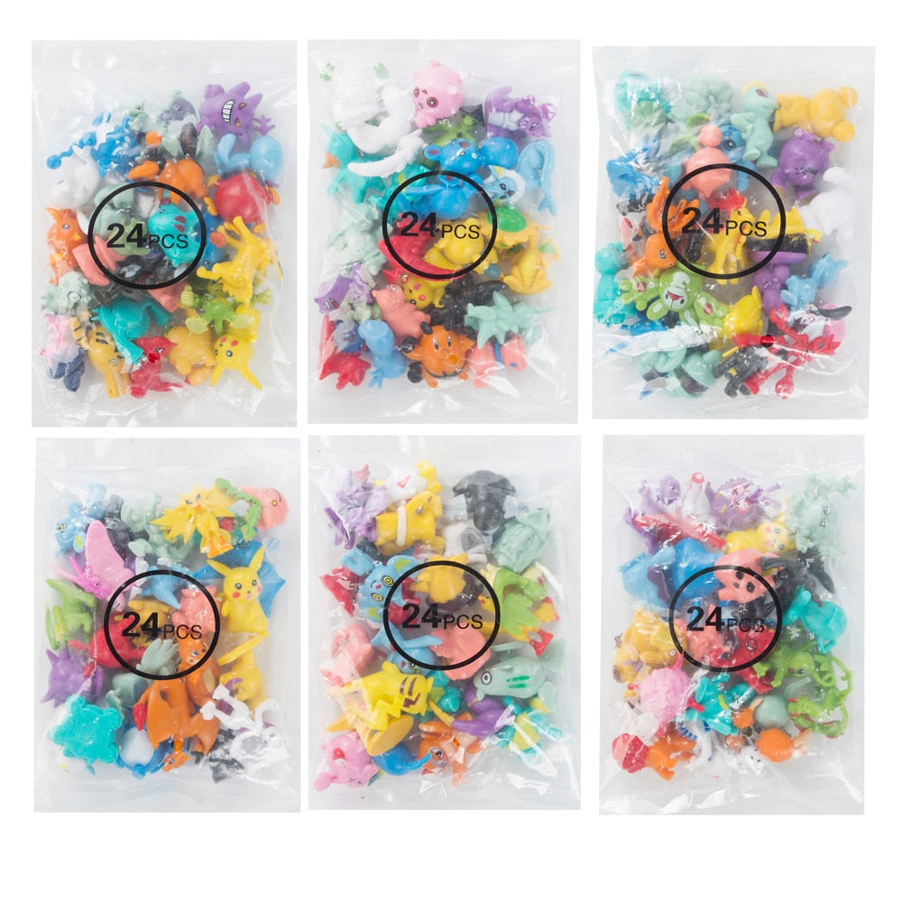 Pokémon Figures Toy Collection: From 24Pcs to 144Pcs, 2-3cm Anime Figure Models