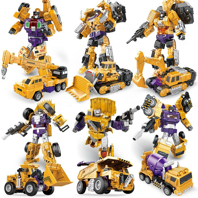 Classic Constructobots Transformer Replica: Yellow/Purple - Collect All 6 to Assemble Devastator - Xclusive Collectibles