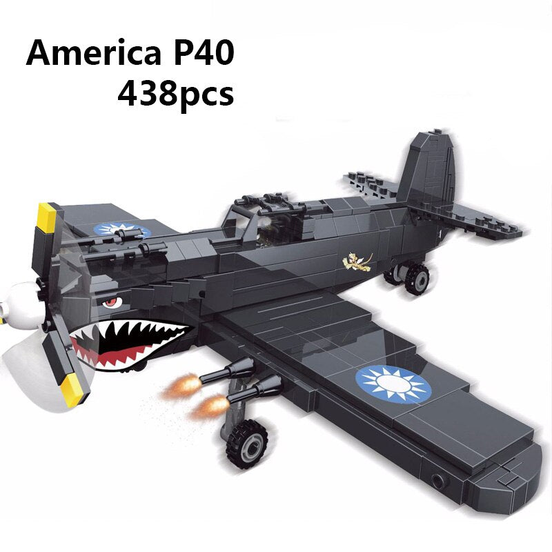 WW2 & Helicopter Model Brick Playsets: Aircrafts & Helicopter Block Collection