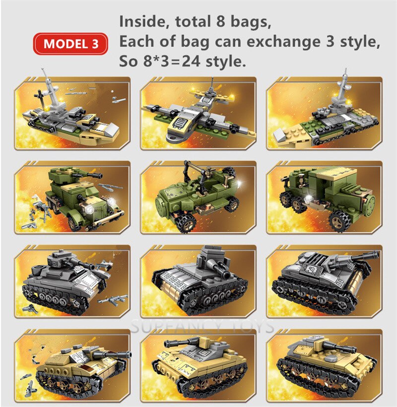 SEMBO BLOCK 1061Pcs Iron Empire Tank - Premier Military Building Blocks Set