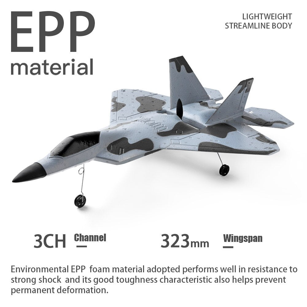 WLtoys XKS F-22 Raptor RC Plane 3-Channel Remote Control Airplane Brushless Motor 3D 6G Mode Stunt RC Foam Airplane for Adults Children