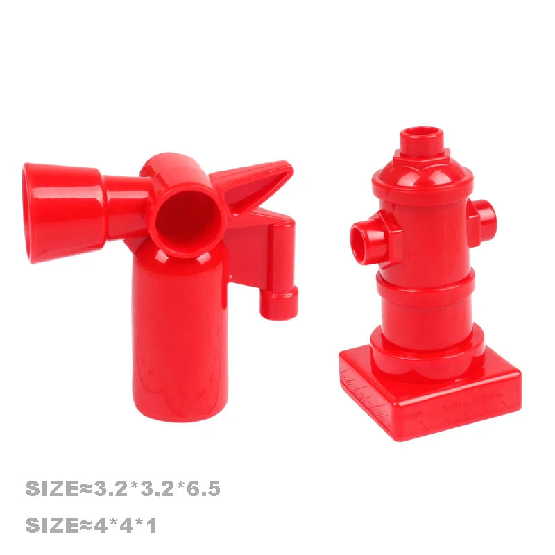Big Size Building Blocks Engineering Accessories – City Scene, Walls, Doors, Hooks & Props