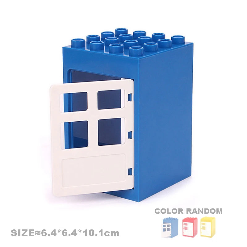 Big Size Building Blocks Engineering Accessories – City Scene, Walls, Doors, Hooks & Props
