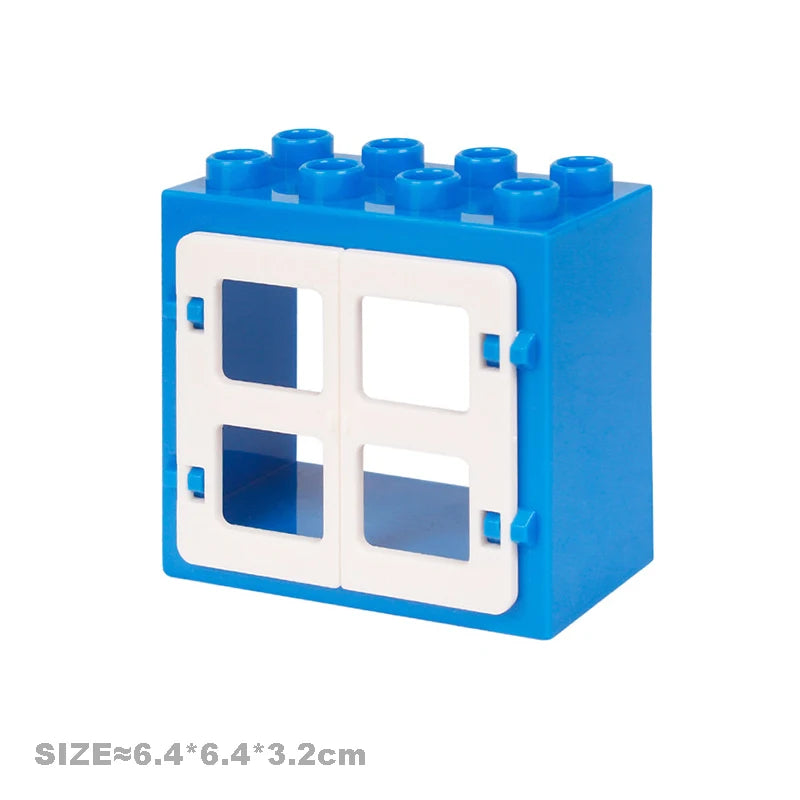 Big Size Building Blocks Engineering Accessories – City Scene, Walls, Doors, Hooks & Props