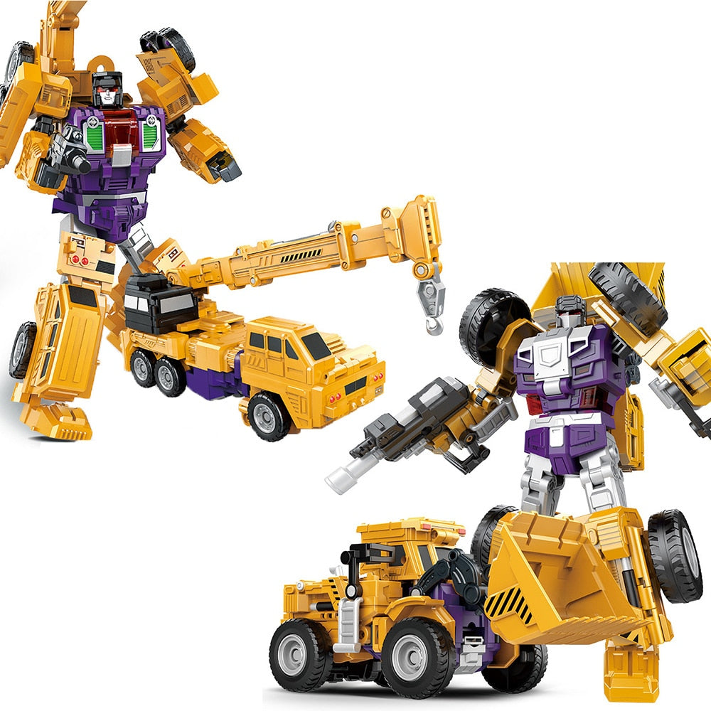 Classic Constructobots Transformer Replica: Yellow/Purple - Collect All 6 to Assemble Devastator