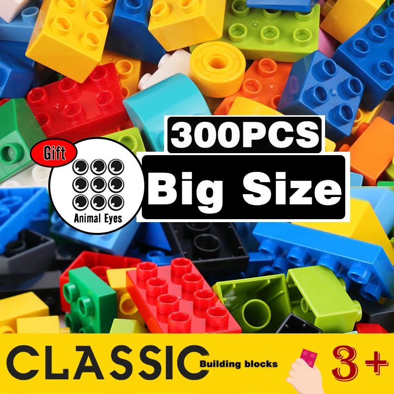 Colorful DIY Building Blocks – Big Size Bulk Bricks, Cars, Animals & Base Plates