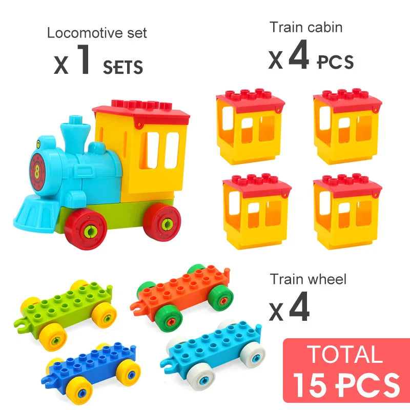 Colorful DIY Building Blocks – Big Size Bulk Bricks, Cars, Animals & Base Plates