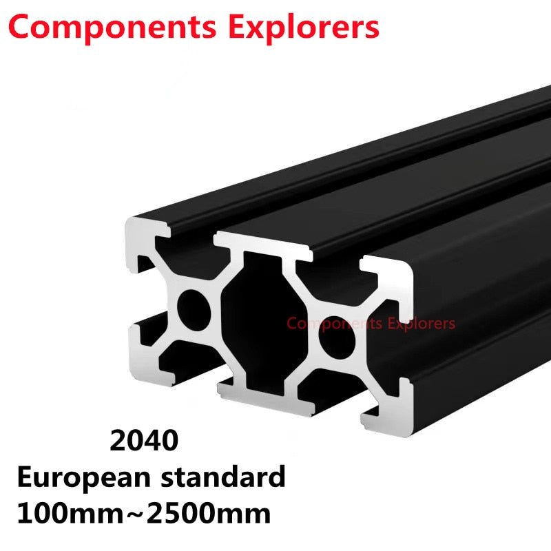 Versatile 2020 2040 European Standard Aluminum Extrusion - Black/Silver -3D Printer Parts - Xclusive Collectibles