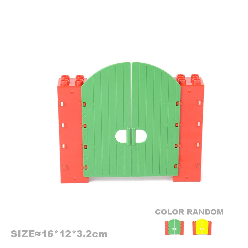 Big Size Building Blocks Engineering Accessories – City Scene, Walls, Doors, Hooks & Props