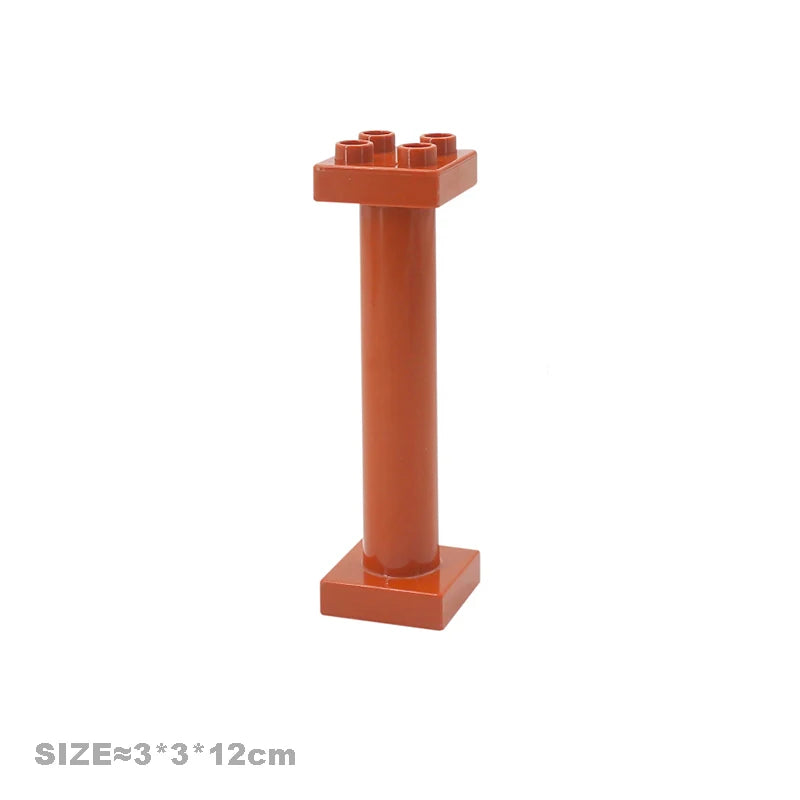 Big Particles Building Blocks House Parts Accessory Window Wall Roof Construction Assemble Duplo Brick Educational Toys For Kids