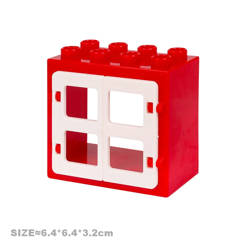 Big Size Building Blocks Engineering Accessories – City Scene, Walls, Doors, Hooks & Props