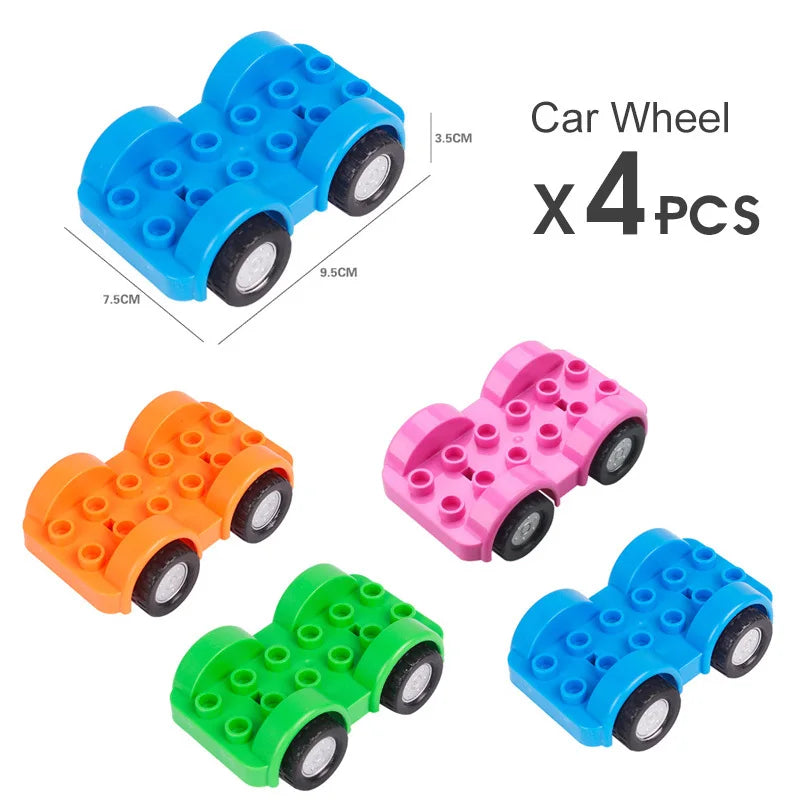 Colorful DIY Building Blocks – Big Size Bulk Bricks, Cars, Animals & Base Plates