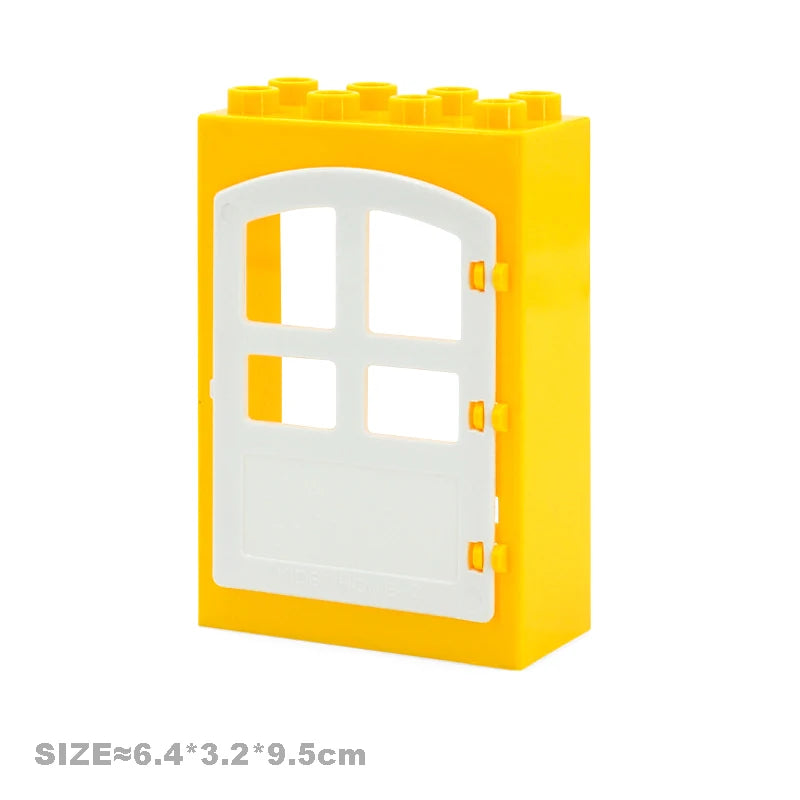 Big Size Building Blocks Engineering Accessories – City Scene, Walls, Doors, Hooks & Props
