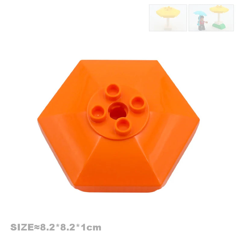Big Particles Building Blocks House Parts Accessory Window Wall Roof Construction Assemble Duplo Brick Educational Toys For Kids
