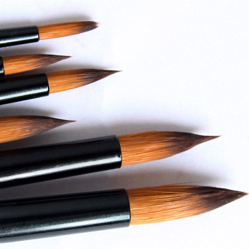 Versatile Art Model Paint Brush Set - 6 Pcs Nylon Hair for All Paint Types