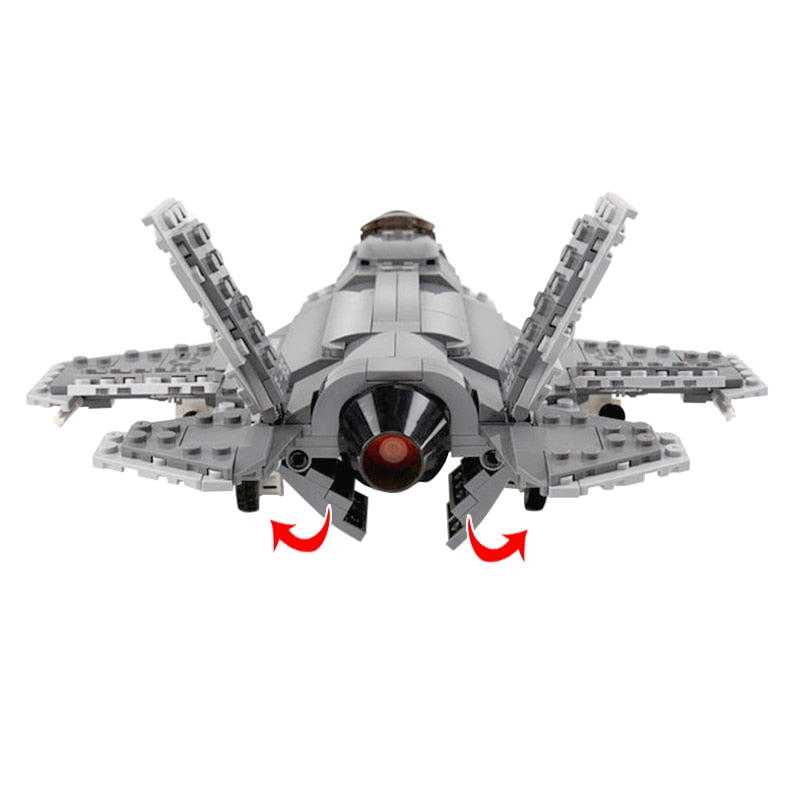 500pcs+ F35 Fighter or Mi-24 Hind Helicopter Brick Model Playsets