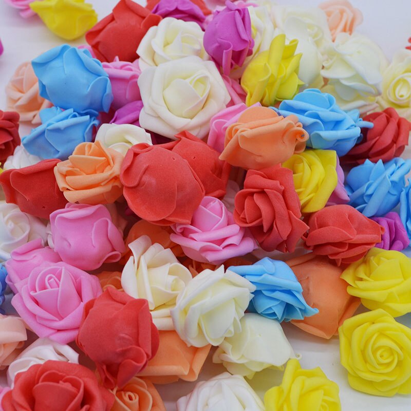 20pcs Multicolor Foam Rose Flower Head Artificial Rose Bouquet Handmade Wedding Home Decoration Festive Party scrapbook - Xclusive Collectibles