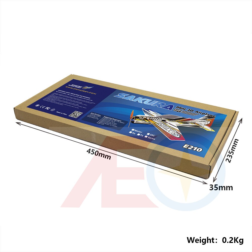 New EPP Foam Micro 3D Indoor Airplane SAKURA Light RC plane KIT (UNASSEMBLED)