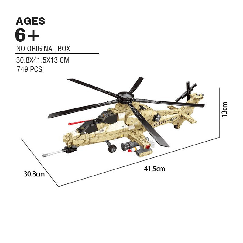 500pcs+ F35 Fighter or Mi-24 Hind Helicopter Brick Model Playsets
