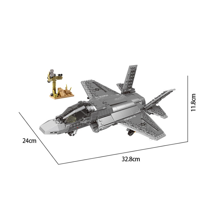 500pcs+ F35 Fighter or Mi-24 Hind Helicopter Brick Model Playsets