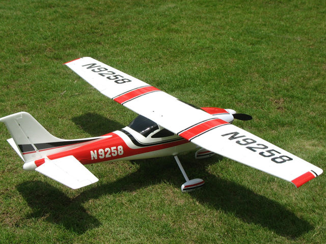 FLIIT Foam RC Airplane Big Cessna 182 Kit – 1410mm Wingspan, Indoor/Outdoor Airplane Ki, (Red/Blue), 1ctt