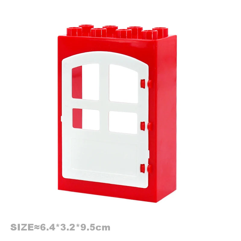 Big Size Building Blocks Engineering Accessories – City Scene, Walls, Doors, Hooks & Props
