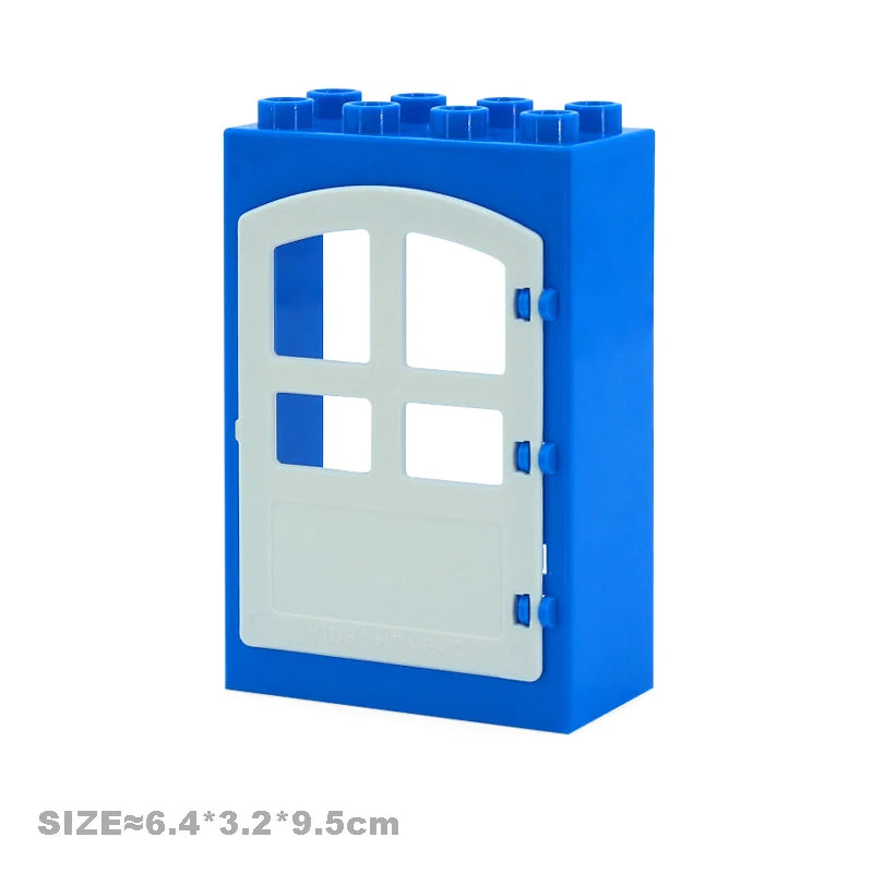 Big Size Building Blocks Engineering Accessories – City Scene, Walls, Doors, Hooks & Props